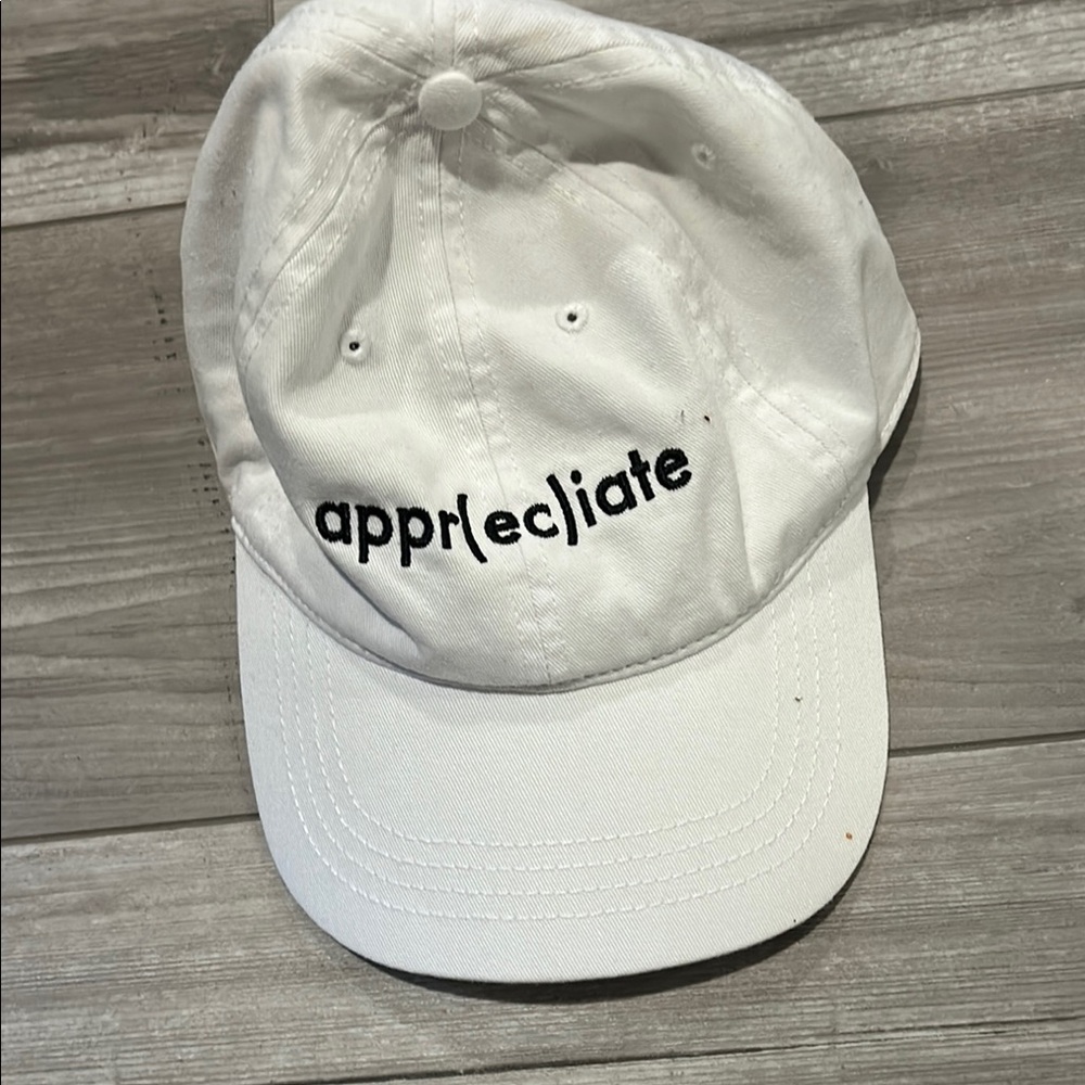 Cap America White Adjustable Baseball Cap appr(ec)iate Embroidered Hat with ASG
